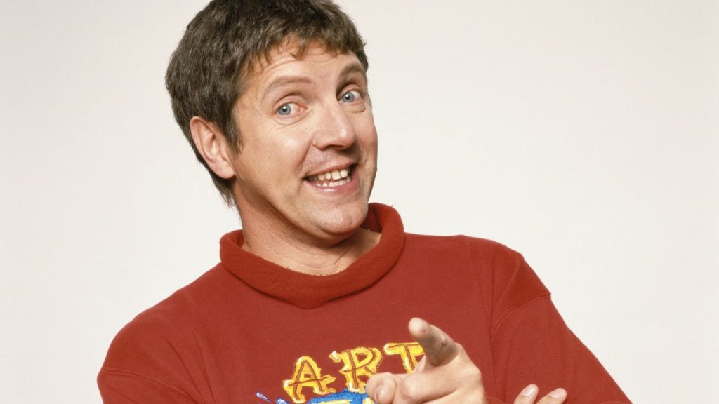 British television presenter Neil Buchanan of the series 'Art Attack', circa 1990