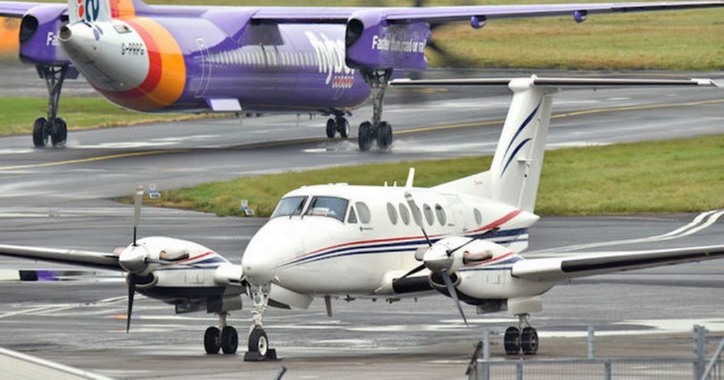 A plane collided with a runway in an accident landing at Exeter Airport