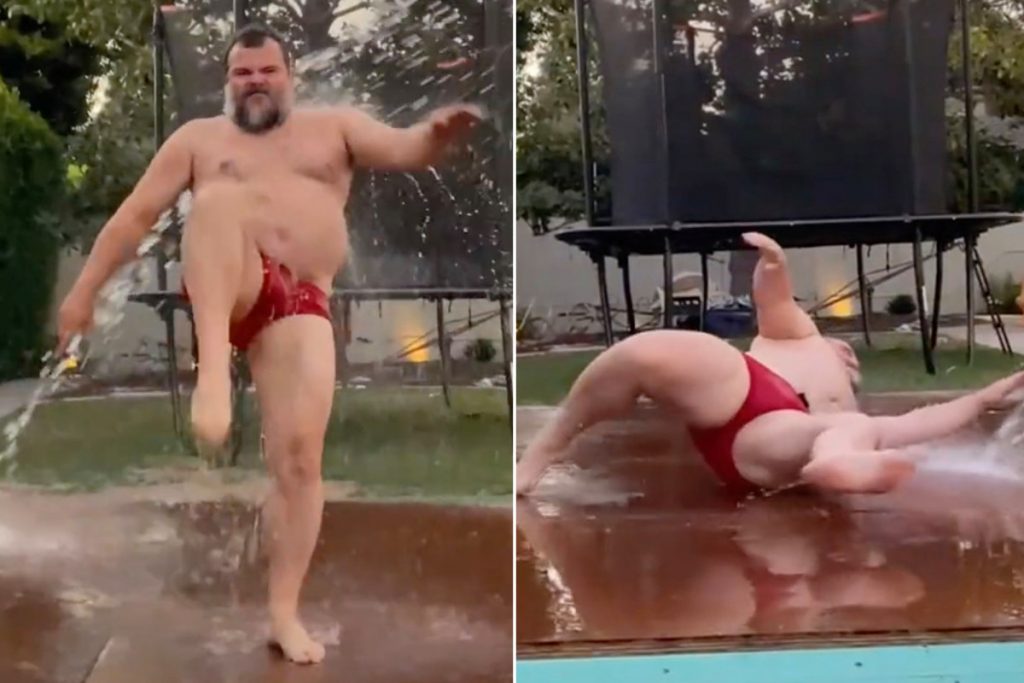 Jack Black is performing a "WAP" dance to reveal the new TikTok video