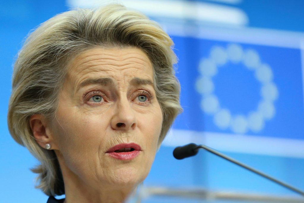 The European Union's von der Leyen is urging a gradual lifting of lockdowns related to the Coronavirus