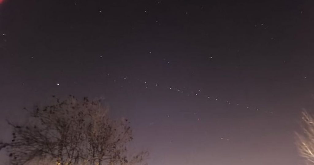 The SpaceX Starlink satellites fly over Plymouth tonight