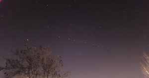 The SpaceX Starlink satellites fly over Plymouth tonight