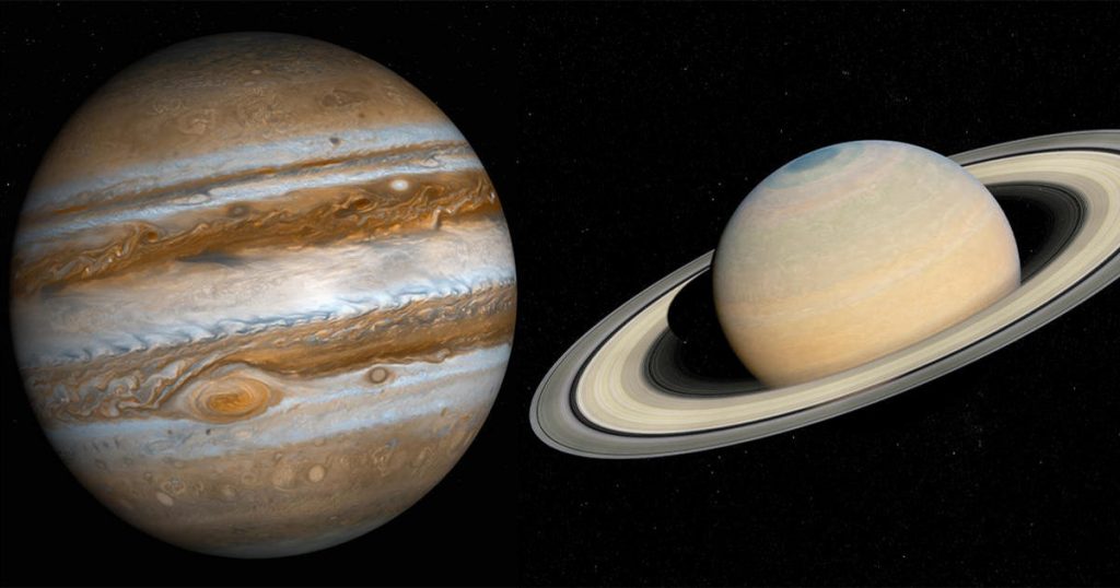 Jupiter and Saturn will come within 0.1 degrees of each other, forming the first "double planet" visible in 800 years