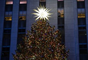 Rockefeller Center Christmas Tree is up and running, with virus rules