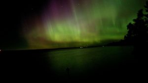 The Northern Lights may be visible as far south as Virginia