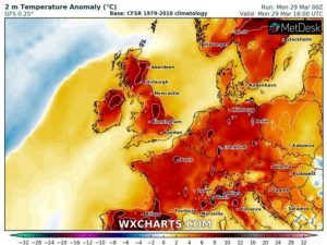 UK weather forecast temperature charts