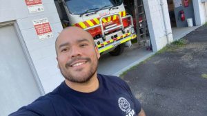 George, a Salvadoran extinguishing fires in Australia