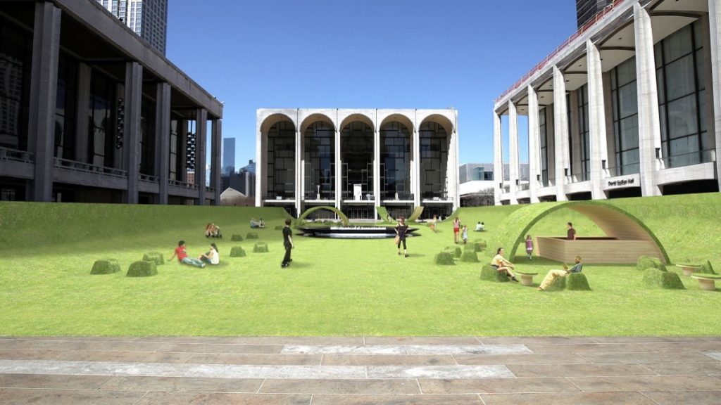 Iconic square of Lincoln Center becomes a 'green' space