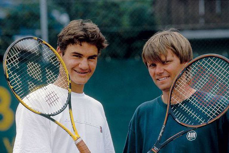 Roger Federer Teenager and Trainer Peter Carter. 