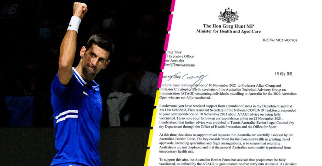 Un osote de Tennis Australia provocó el proceso de deportación de Djokovic, según filtración de documentos