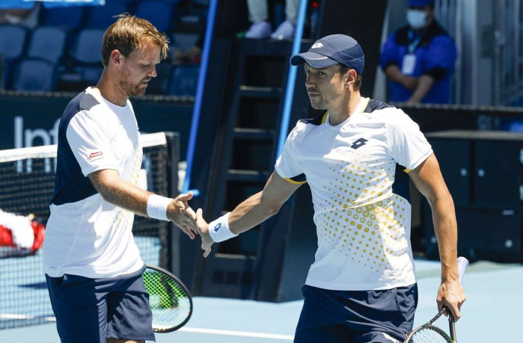 Andreas Mies (rechts) und Kevin Krawietz überzeugen bei den Australian Open. Foto: dpa/Frank Molter