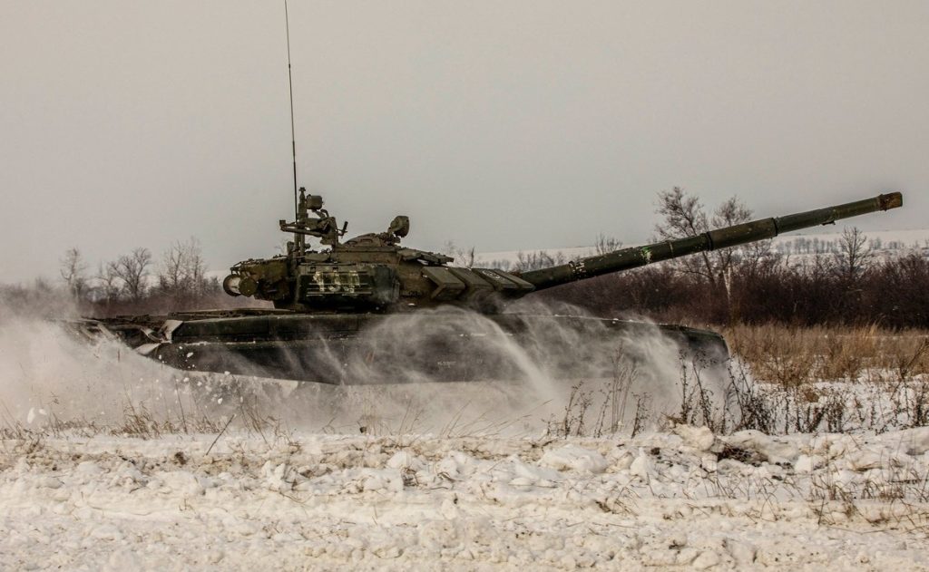 Militares rusos en la región de Leningrado.