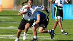 "The future is women's": Football with women's flags is the latest college sport