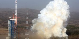 Another Chinese missile lands near a school, creating a toxic orange cloud