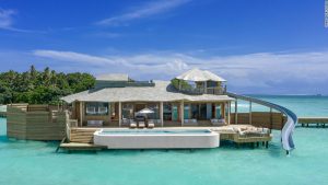 The 'World's Biggest Villas' opens over the water at Soneva Fushi Resort in the Maldives