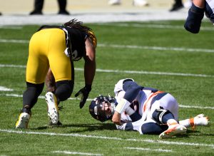 Drew Locke was injured when the Broncos fell on 26-21 to Pittsburgh - Denver Post