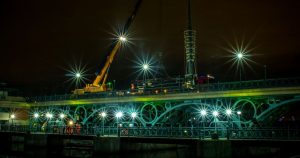 Time-lapse footage shows work going on overnight at the Tees Barrage's £ 3million restoration