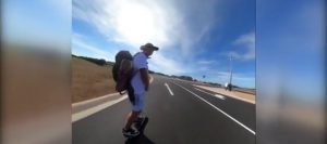 Tom Drury skateboarding on the east coast of Australia for a charitable cause