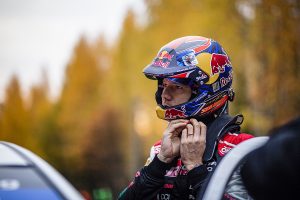 Ogier time penalty for not wearing a helmet in Finland